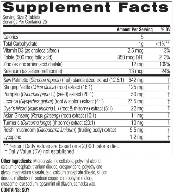 Swisse Saw Palmetto for Men Prostate Supplement | Supports Prostate Health & Male Reproductive Health | Zinc, Selenium, Saw Palmetto & Stinging Nettle Root | 50 Tablets