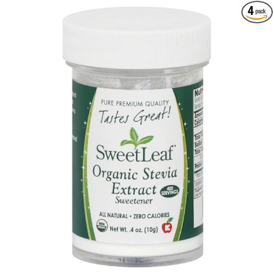 Sweet Leaf Organic Stevia Extract Sweetner, 0.4 Ounce (Pack of 4)