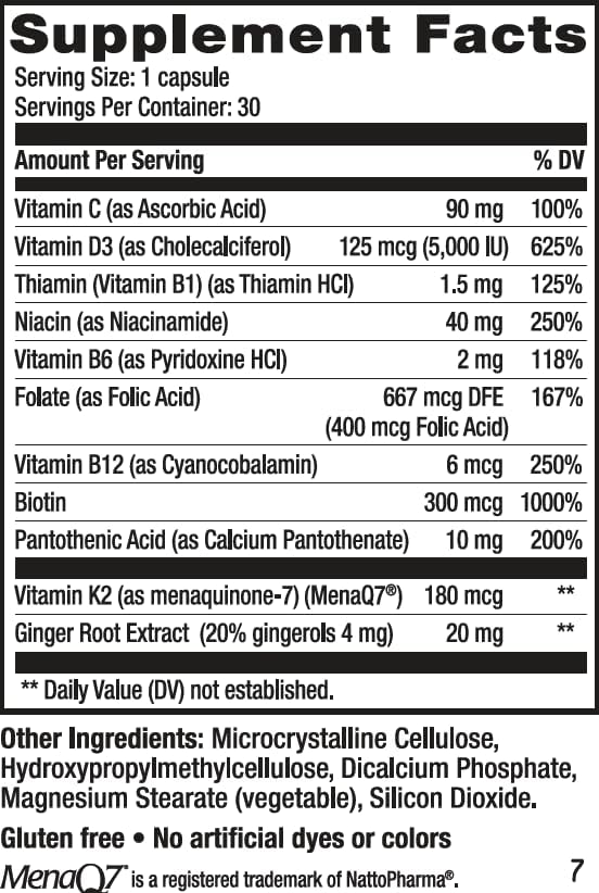 Weider Artery Health for Heart, Immune and Bone Support with Vitamin K2 (180mcg) & Vitamin D3 (5000iu), 30 Veggie Capsules