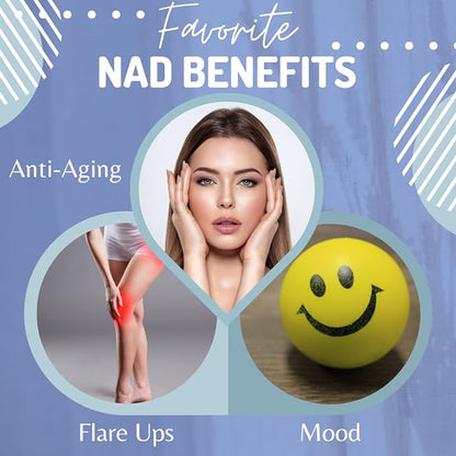 NAD+ Supplement. Exclusive Formula w/Patent Pending RiboYOUNG™. Nicotinamide Riboside, Quercetin, Resveratrol, Betaine NRF2 Activator. Anti Aging True NAD Supplement