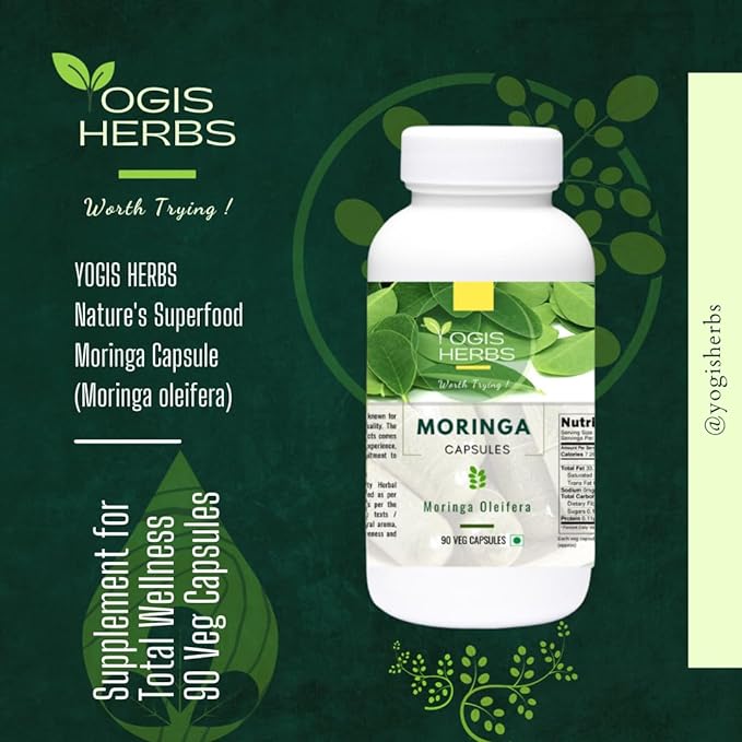 Nature's Superfood Moringa Capsule (Moringa Oleifera) - 90 Veg Capsules (from Tamil Nadu, India)