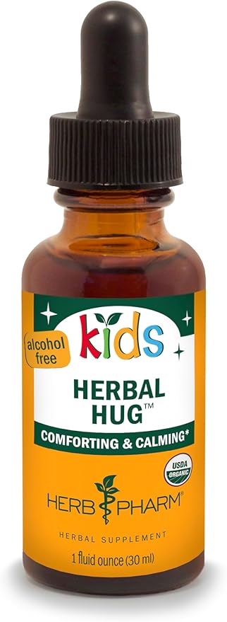 Herb Pharm Certified Organic Alcohol-Free Kids Herbal Hug Liquid Herbal Glycerite Formula, 1 Oz