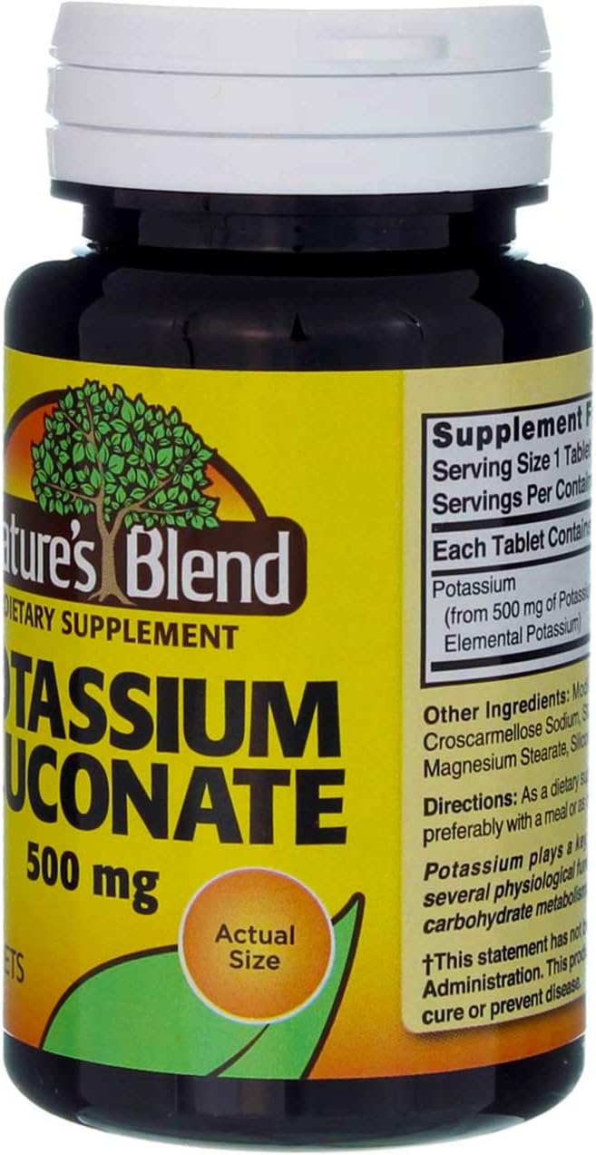 Nature's Blend Potassium Gluconate 500 mg 100 Tabs