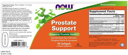 NOW Supplements, Prostate Support, Prostate Support, with Standardized Saw Palmetto, Stinging Nettle & Lycopene, 90 Softgels