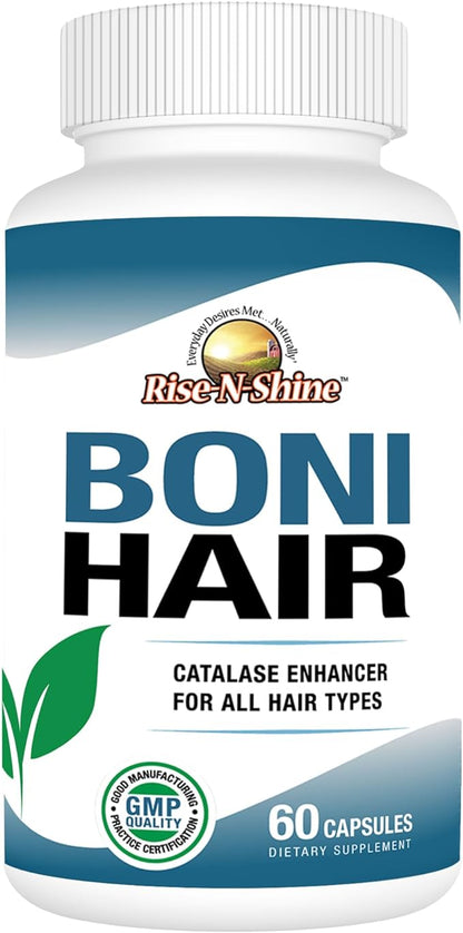 BoniHair Catalase Supplement for Vibrant, Youthful Hair Support - 10,000 IU Catalase with Saw Palmetto, Biotin, Fo-Ti, PABA - 60 Capsules