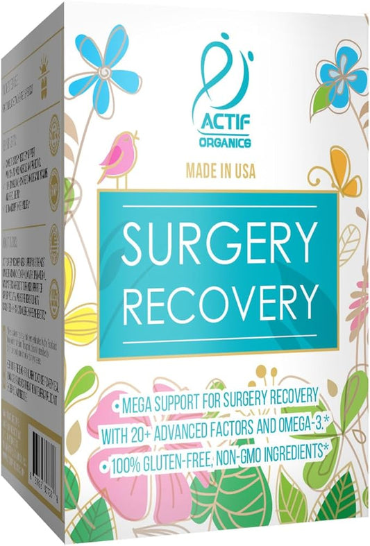 ACTIF Surgery Recovery Supplement with 20+ Advanced Factors and Omega-3 – Non GMO, Made in USA, 90 Count Double Chlorella Factor + Zinc