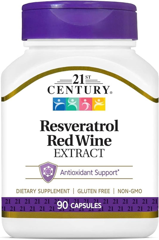 21st Century Resveratrol Red Wine Extract Capsules, 90Count