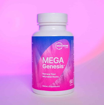 Microbiome Labs MegaGenesis - Ancestral Limosilactobacillus reuteri PB-W1 L. reuteri for Gastrointestinal Health - Gut Health Support Probiotics for Men and Women (60 Probiotics Capsules)