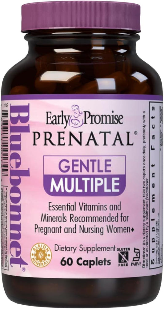 Bluebonnet Early Promise Prenatal Gentle Multiple - for Nutritional Support for Pregnant/Lactating Women, Gluten & Dairy Free, Kosher, Vegetarian Friendly, 30 Servings, Pink, 60 Count