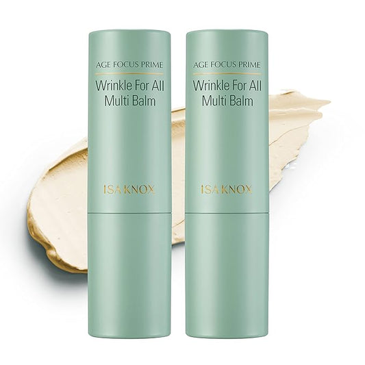 Isa Knox Age Focus Prime Wrinkle Multi Balm Stick (Pack of 2, 0.2+0.2oz) - Moisturizing & Nourishing Oil Balm Stick for Eye, Neck. Helps Skin Texture, Castor, Moringa, Argan Oils | Korean Skincare