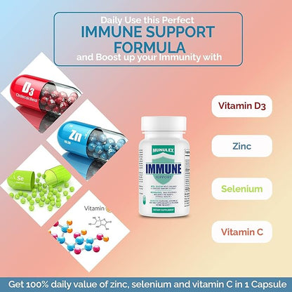 Immune Support Supplement | Featuring Beta-glucan, Resveratrol, Quercetin, Elderberry, Advanced Mushroom Complex + Zinc, Selenium, and Vitamins C and D3 (60)