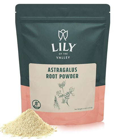 LILY OF THE VALLEY Astragalus Root Powder - Superfood for Cooking and Baking - Sun Dried & Filler Free - Pure Astragalus Tea Powder - Vegan & Gluten-Free - Packed in Resealable Pouch (16oz, 453g)