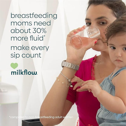 UpSpring Milkflow Breastfeeding Supplement Drink Mixes, No Fenugreek, Moringa | BlackBerry Lime & Elderberry Lemonade Flavors | Lactation Support Drinks to Boost Milk Supply | 2 Pack