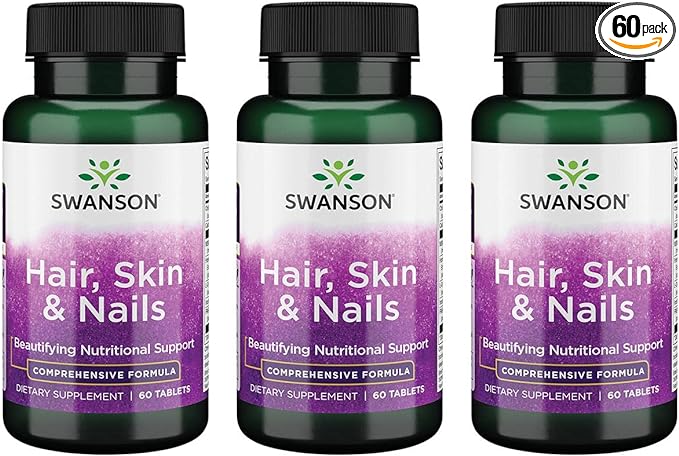 Swanson Hair Skin '&'amp; Nails 60 Tabs (3 Pack)