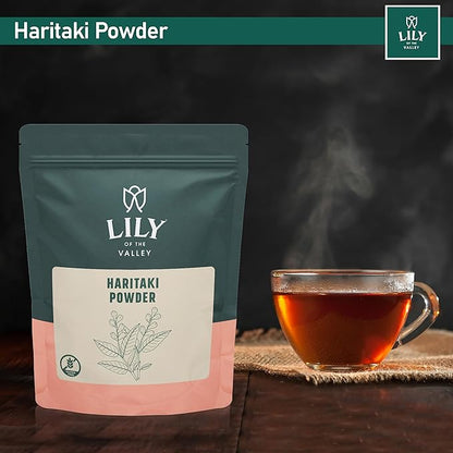 Lily of the Valley Haritaki Powder - Terminalia Chebula - Sourced from India - An Ayurvedic Herb - 100% Natural &No Added Preservative - Vegan & Gluten-Free (8oz, 226g)- Package May Vary