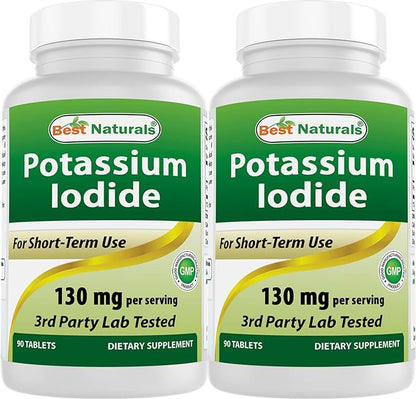 Best Naturals Potassium Iodide 130 mg per Serving - Dietary Supplement, 90 Tablets (2)