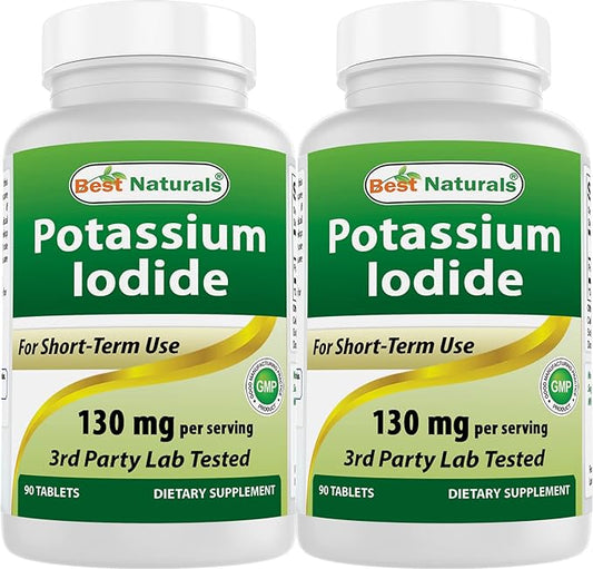 Best Naturals Potassium Iodide 130 mg per Serving - Dietary Supplement, 90 Tablets (2)