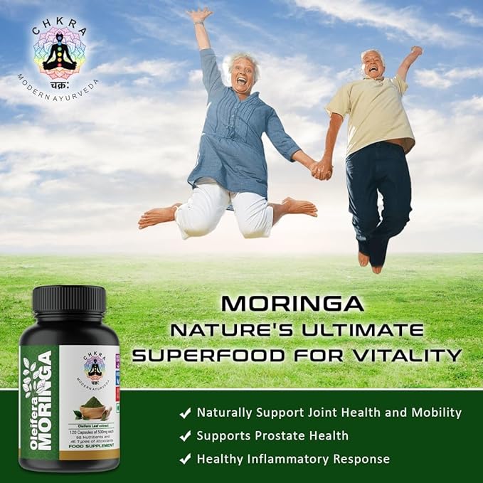 Organic Moringa Capsules | 120 Capsules | Non-GMO and Gluten Free Supplement | Complete Green Superfood | 100% Pure Leaf Powder | Energy, Metabolism and Immune Support