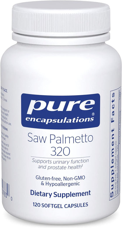 Pure Encapsulations Saw Palmetto 320 - Fatty Acids & Other Essential Nutrients to Support Metabolism & Urinary Function - with Saw Palmetto Extract - 120 Softgel Capsules