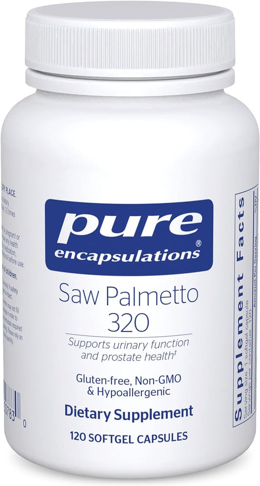 Pure Encapsulations Saw Palmetto 320 - Fatty Acids & Other Essential Nutrients to Support Metabolism & Urinary Function - with Saw Palmetto Extract - 120 Softgel Capsules