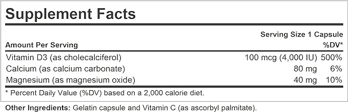 ANDREW LESSMAN Vitamin D3 4000 IU 720 Capsules – High Potency, Essential for Calcium Absorption, Supports Bone Health, Healthy Muscle Function, Immune System and More. Small Easy to Swallow Capsules