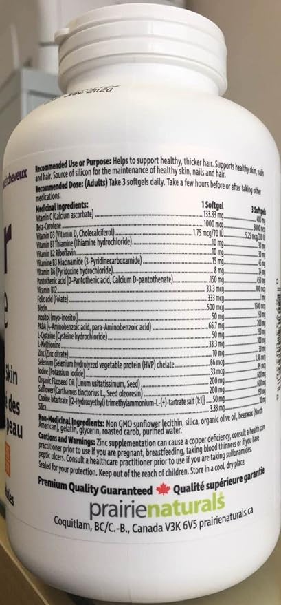 Prairie Naturals Hair-Force, 180 softgels