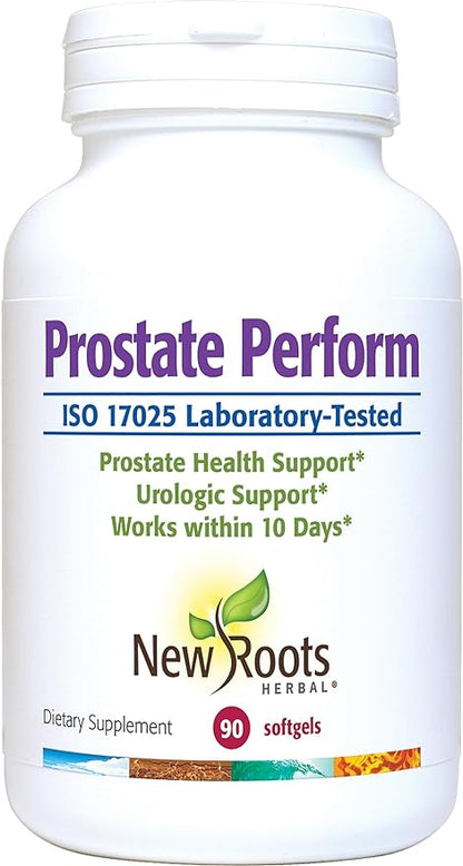 New Roots Herbal Prostate Perform Supplement (90 Softgels) Saw Palmetto with Vitamins & Zinc