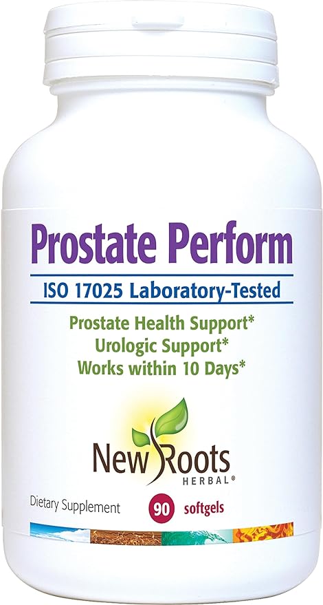 New Roots Herbal Prostate Perform Supplement (90 Softgels) Saw Palmetto with Vitamins & Zinc