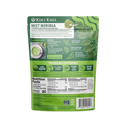 Kuli Kuli Moringa Oleifera Organic Leaf Powder & Green Smoothie, 100% Pure USDA Certified & Non-GMO Moringa Powder, Great with Smoothies, Tea, and Food - Single Pack, 5 oz.