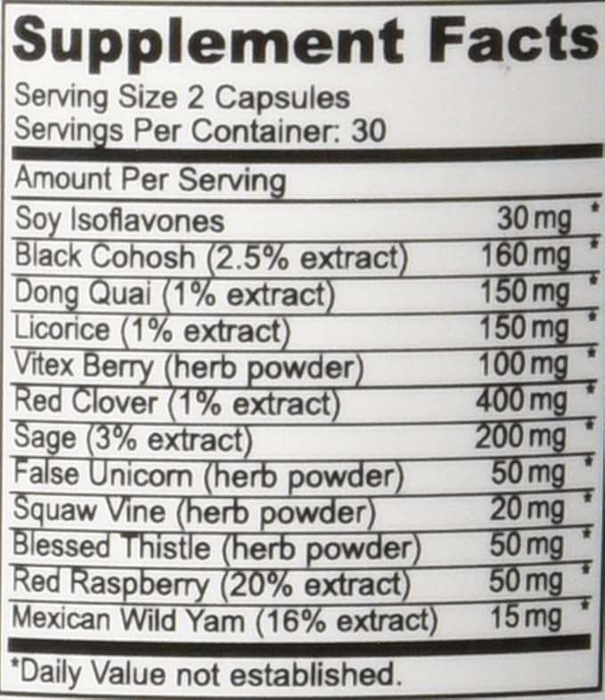 MenoMax #1 Menopause Relief Supplement | Black Cohosh, Dong Quai, Vitex Agnus, Red Clover, Sage, Soy and Wild Yam | Natural Support for Hot Flashes, Night Sweats, Dryness and Mood Swings | 60 Capsules