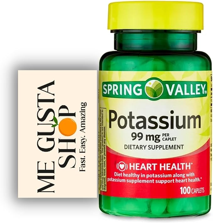 Spring Valley Potassium Caplets Dietary Supplement, 99 mg, 100 Count (Pack of 01) Total 100 + Me Gustas Sticker