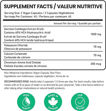 Senzu 100% Pure Garcinia Cambogia Extract - 1500mg - Healthy Weight Management, Vitamin for Women and Men, Premium Blocker, Energy and Metabolism Support