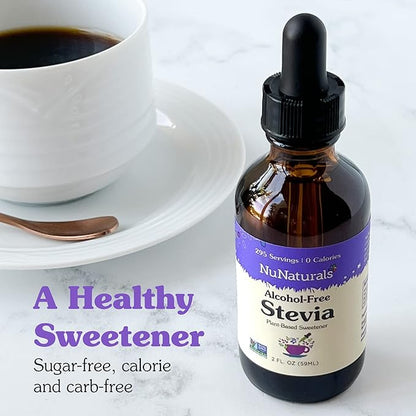 NuNaturals Liquid Stevia, Sugar-Free Sweetener, Plant-Based Sugar Substitute, Zero Calorie, Unflavored