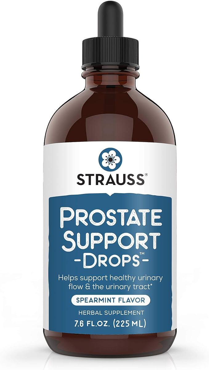 Strauss Naturals Prostate Support Drops – Prostate Supplement for Men, Prostate & Urinary Tract Support, Gluten-Free, Soy-Free, and Non-GMO, 7.6 fl oz.