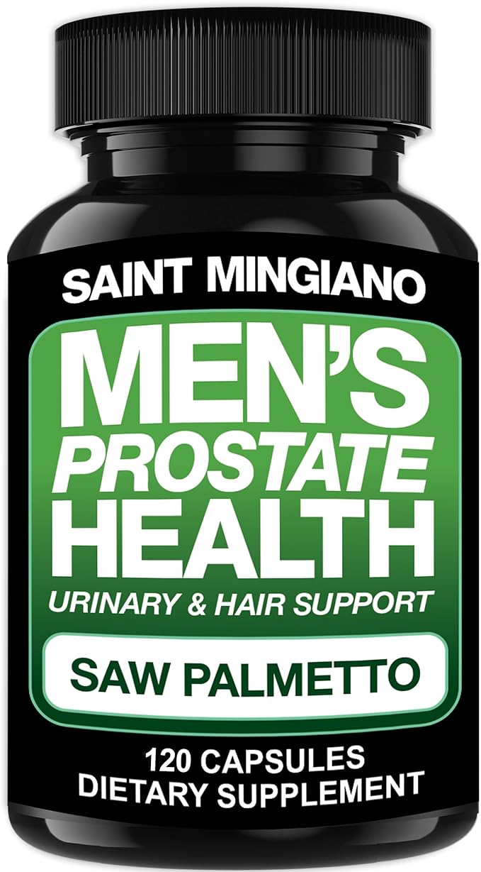 Men's Prostate Health - 120 Capsules of Advanced Prostate Supplements for Men with Saw Palmetto, Supporting Urinary Function and Hair Health – 3 Months Supply of Natural Herbal Supplements