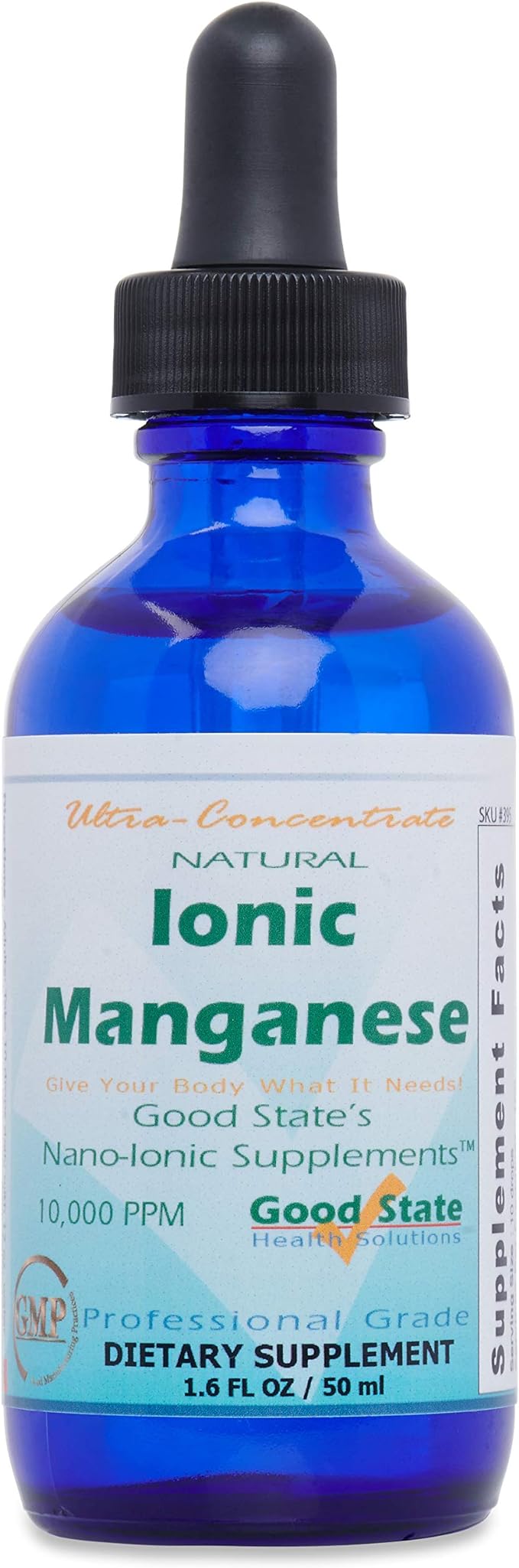 Good State | Natural Ionic Manganese | Liquid Concentrate | Nano Sized Mineral Technology | Professional Grade Dietary Supplement | 1.6 Fl oz Bottle (50 mL)