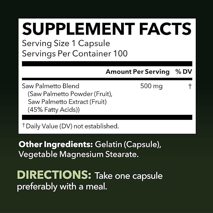 Saw Palmetto for Men Prostate Supplement | Prostate Support Supplement for Men's Health | Potent Saw Palmetto for DHT, Urinary and Prostate Health | Over 3 Month Supply Saw Palmetto Supplement