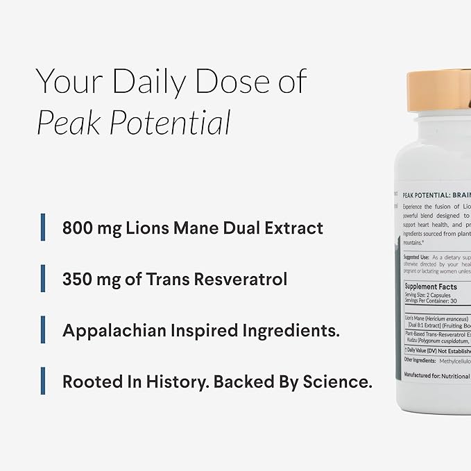 Lions Mane and Resveratrol, 800 mg of Lions Mane Extract, Plant-Based Trans Resveratrol, Brain Supplement for Brain Health Support, Doctor's Choice, 60 ct.