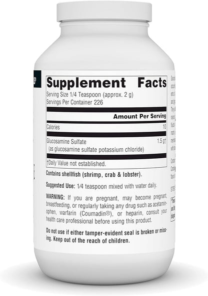 Source Naturals Glucosamine Sulfate, Sodium-Free Powder for Joint Support - 16 oz Powder