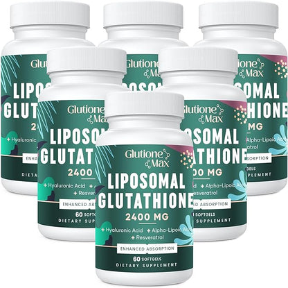 2400MG Liposomal Glutathione | Max Absorption | Glutathione Supplement with Hyaluronic Acid, Resveratrol, L - Glutathione Reduced, Non - GMO Antioxidant for Aging Defense, Energy, 360 Softgels