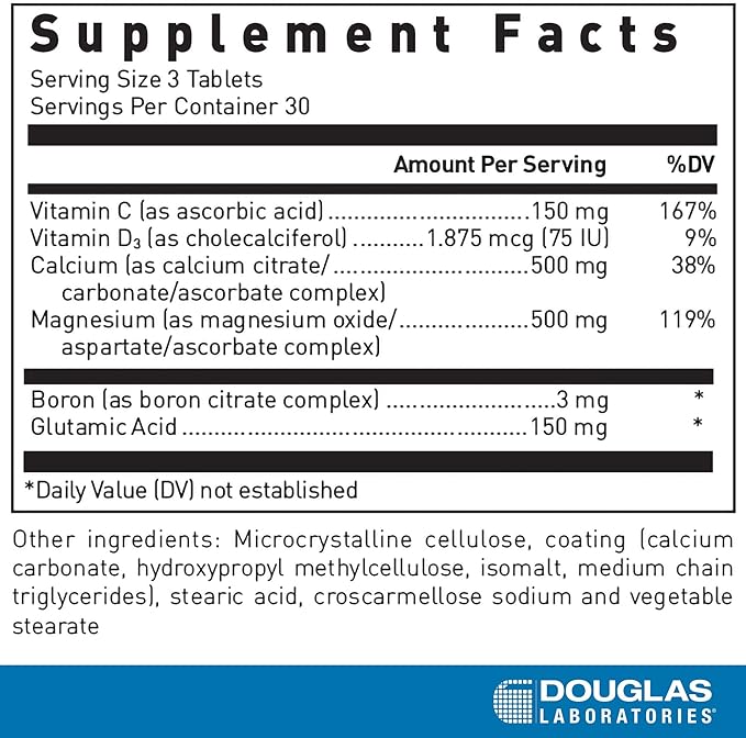 Douglas Laboratories Cal/Mag 1001 | 1:1 Dose Ratio Plus Other Nutrients to Support Healthy Bone Structure - 90 Tablets