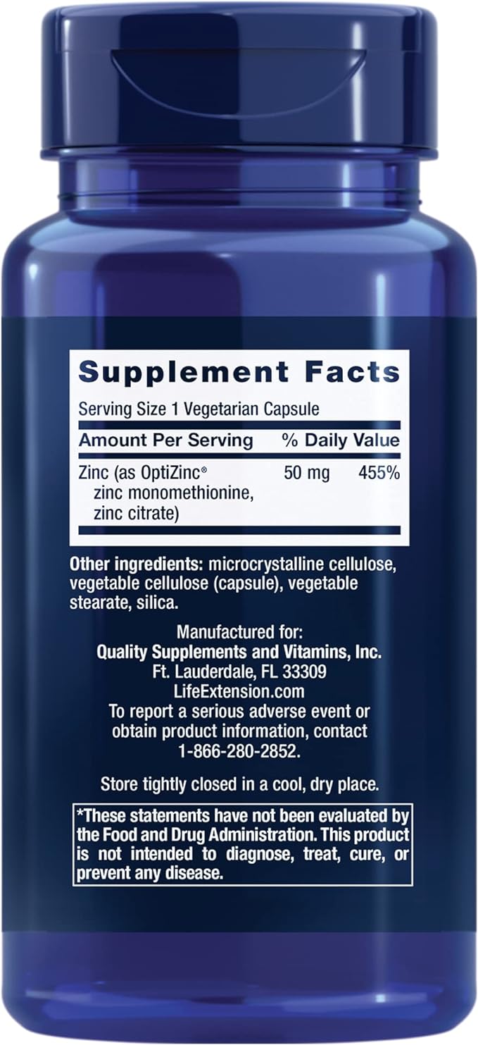 Life Extension Optimized Quercetin 250mg with Vitamin C & Camu-Camu - 60 Capsules and Zinc Caps 50mg - 90 Vegetarian Capsules