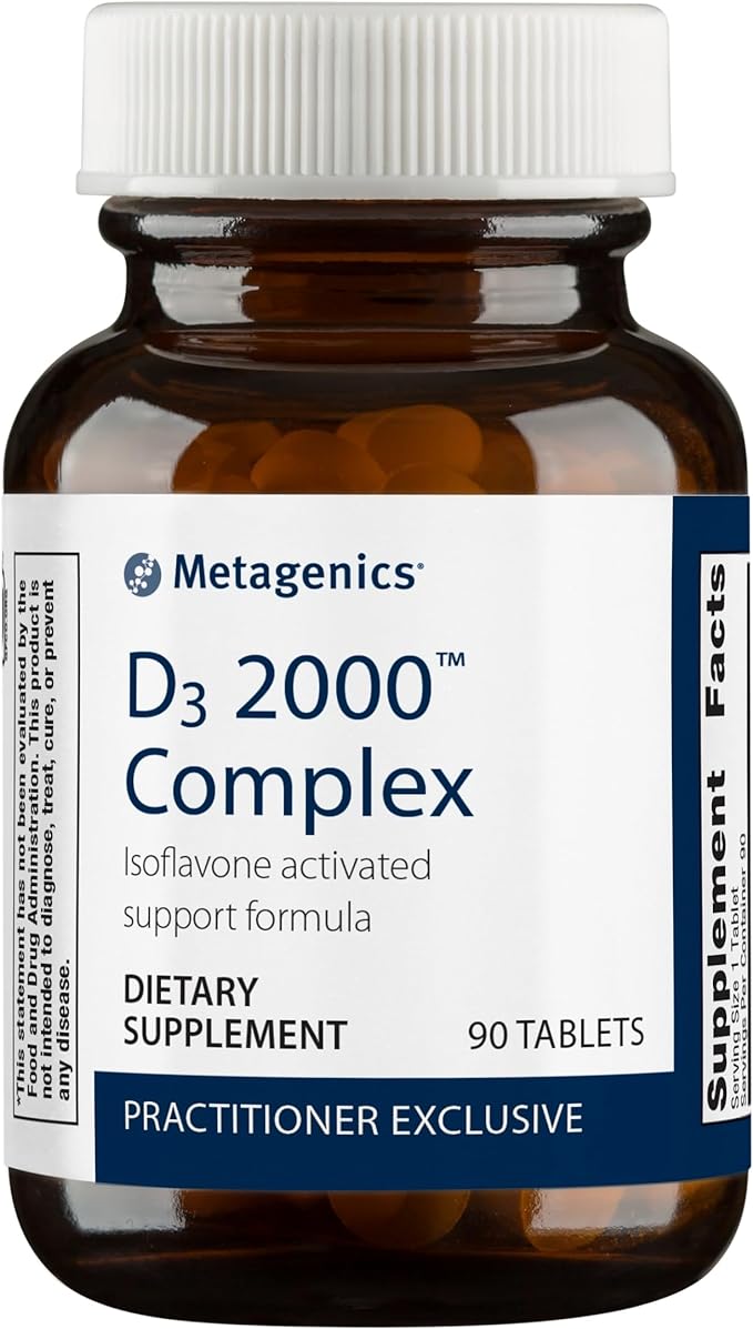 Metagenics D3 2000 Complex - Vitamin D3 Supplement - with Isoflavones for Absorption* - Bone Health & Immune Support* - Non-GMO & Gluten Free - 90 Count