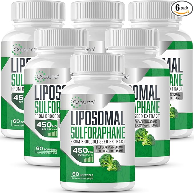 Liposomal Sulforaphane 450MG, Maximum Absorption, Glucoraphanin with Myrosinase, Antioxidant Supplement from Broccoli Seed Extract, 360 Softgels