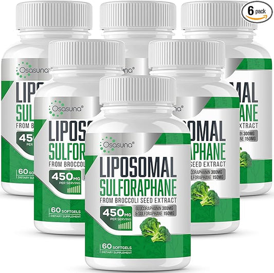 Liposomal Sulforaphane 450MG, Maximum Absorption, Glucoraphanin with Myrosinase, Antioxidant Supplement from Broccoli Seed Extract, 360 Softgels