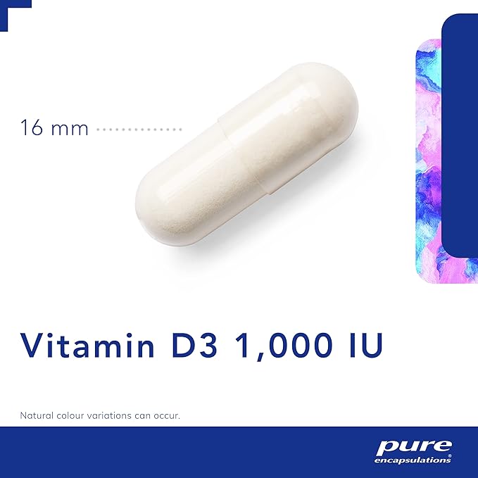 Pure Encapsulations Vitamin D3 25 mcg (1,000 IU) - Supplement to Support Bone, Joint, Breast, Heart, Colon & Immune Health - with Premium Vitamin D - 120 Capsules