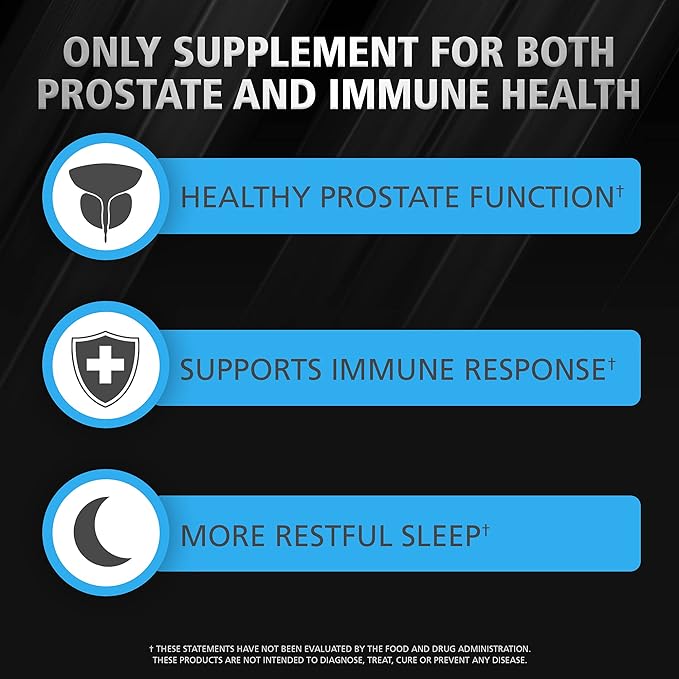 Urinozinc Prostate Plus Daily Immunity, 2 Month Supply, with Saw Palmetto & Beta Sitosterol, Supports Prostate Health and Immune Health, 120 Count