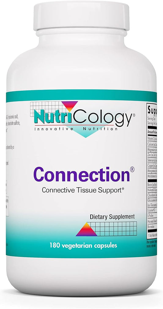 Nutricology Connection Supplement - Joint Support, Joint Health, Glucosamine Sulfate, Chondroitin, Hyaluronic Acid, Vegetarian Capsules - 180 Count