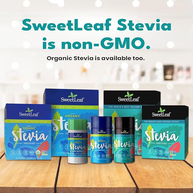 SweetLeaf Stevia Powder Shaker Jar - Zero Calorie Stevia Sweetener, No Bitter Aftertaste, Plant-Based Sugar Substitute from Keto, Non-GMO Sweet Leaf Stevia, 4 Oz Ea (Pack of 2)