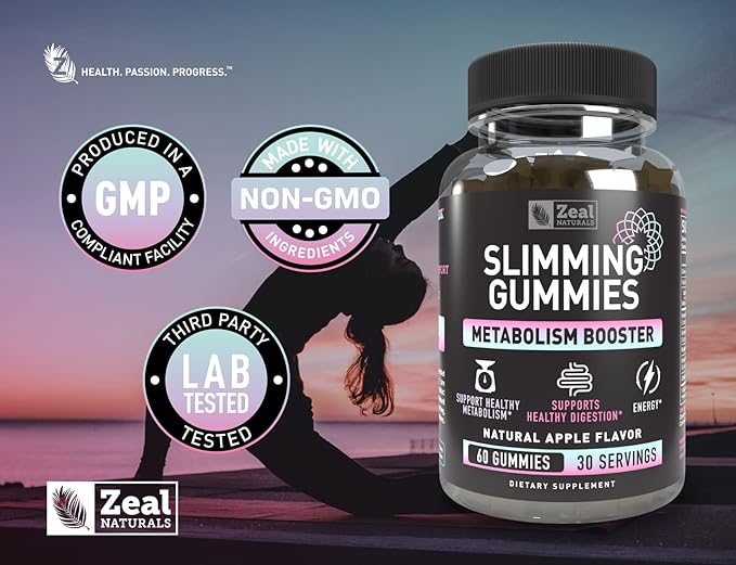 Zeal Naturals Healthy Metabolism Support Gummies | Supports Healthy Digestion, Appetite, and Energy | with Green Tea, Garcinia Cambogia, and Raspberry Ketones | Plant-Based & Gelatin Free | 60 Count